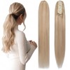 Claw Clip Ponytail Extension Real Human Hair Long Straight Hairpiece