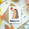 Mr. & Mrs. Panda Personalisierte Grußkarte Igel Luftballon - Personalisierte