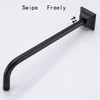SEABEFORE 16" long sweep shower arm Wall Mounted Black shower