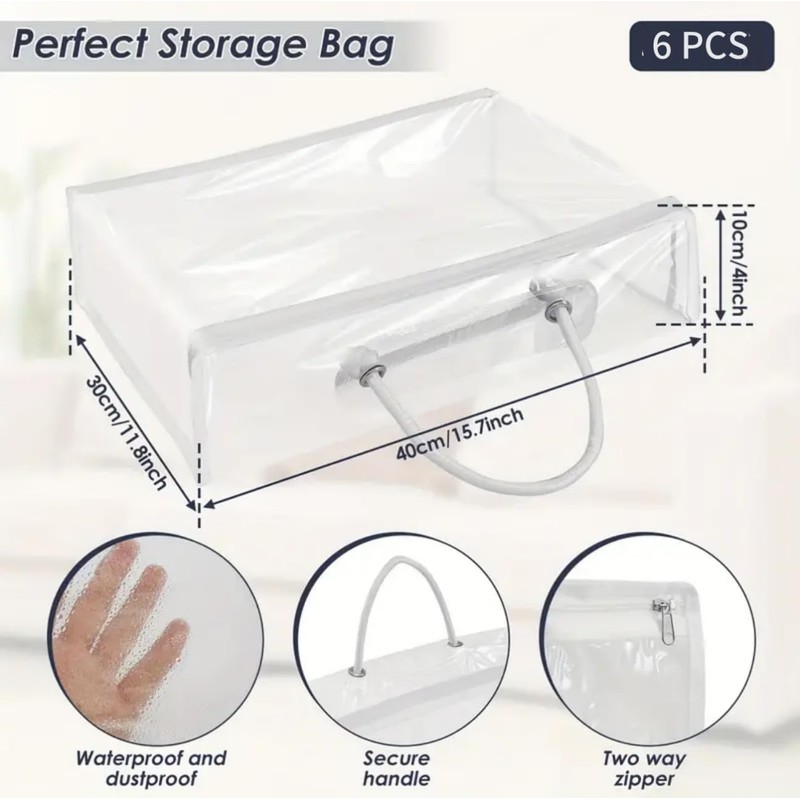 CHIYUYISEN 6 Pcs (16 * 12 * 4 Inch) Zippered