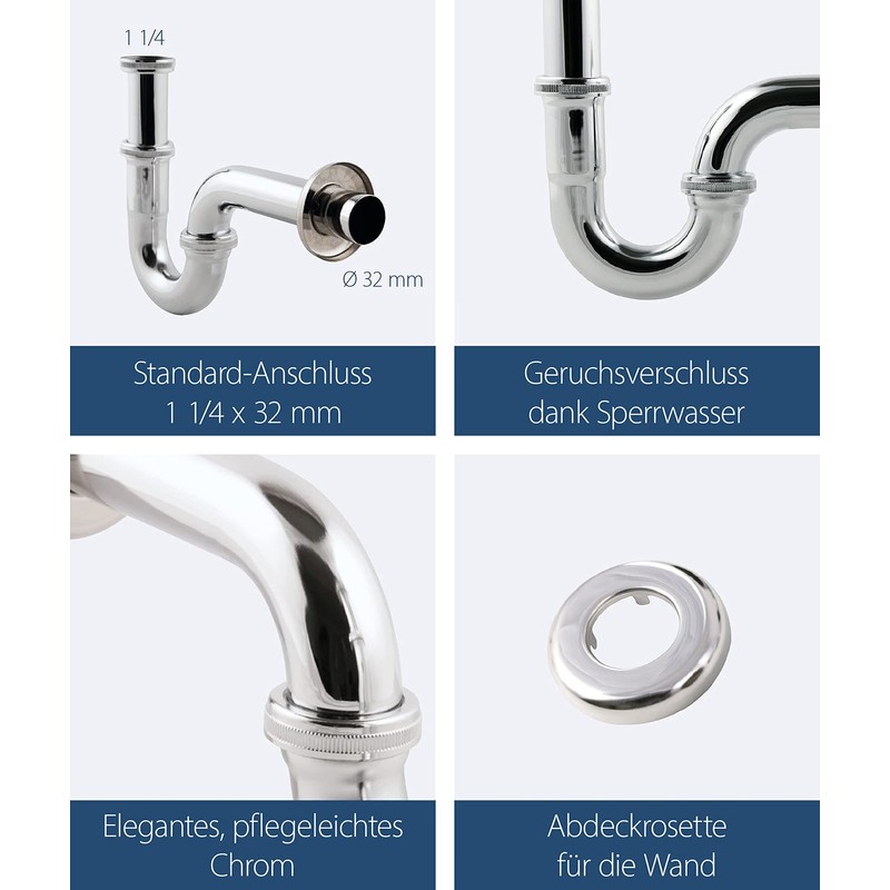 Pipe Odour Trap for Washbasin | Siphon | Odour Trap