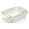 Ceramic Baking Dish Set, 3-Piece Casserole Dishes for Oven, Rectangular