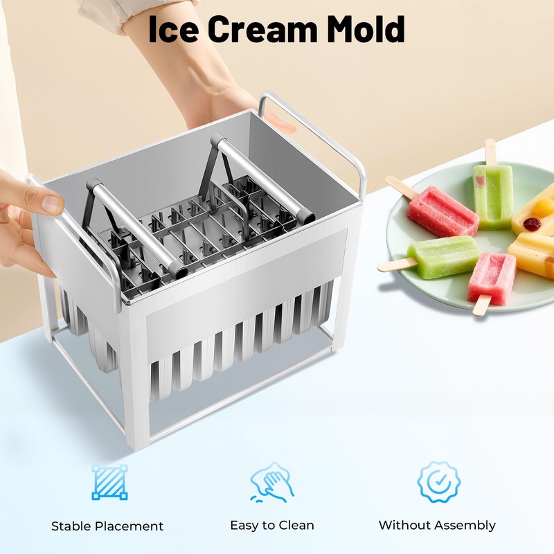 Ice Cream Maker Mold Set, 20/30Pcs Stainless Steel Ice Lolly