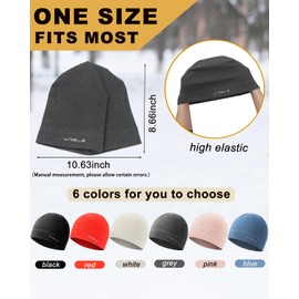WRELS Winter Running Beanie Hat Thermal Stretchy Skull Caps Lightweight Cycling Sport Hat for Men Women Grey