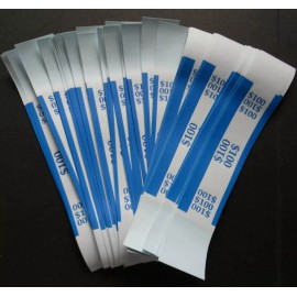 Unbranded/Generic 100 - Blue $100 Cash Money Self-Sealing Straps Currency Bands