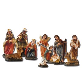 Christmas Nativity Figurine Set Traditional Scene 10 Piece Resin Set - 89297