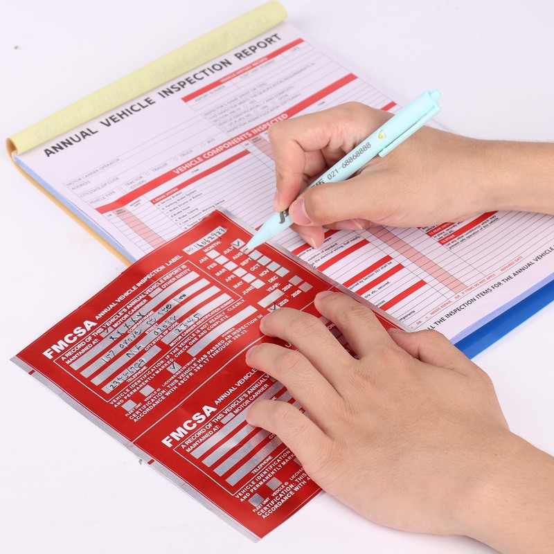 15-Pack Annual Vehicle Inspection Report Form, 3-Ply Carbonless Form and