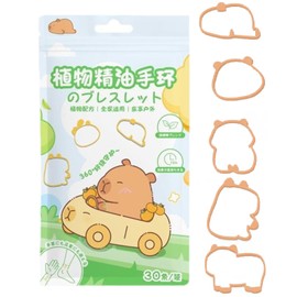 Fly Control Wristband,Capybara Theme Natural Oil Wristbands | 30X Natural Safety Bands, Bite-Proof Bands, Camping Gear For Hiking