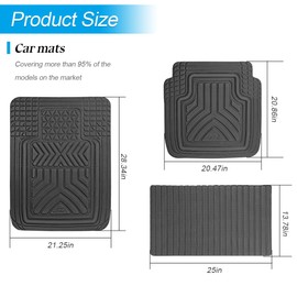 Mandark Car Floor Mats Full Set, 5PCS Deep Dish All Weather Waterproof Heavy Duty Vehicle Pad, Automotive Interior Protection Flooring Liner Accessories, Universal for SUV Sedan Truck (Black)