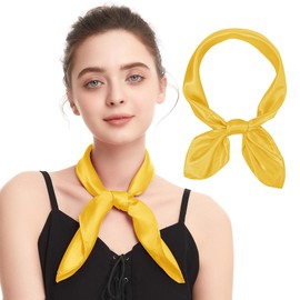 Zando Silk Head Scarf Wrap Neck Scarf Women Silk Feeling Scarf Yellow