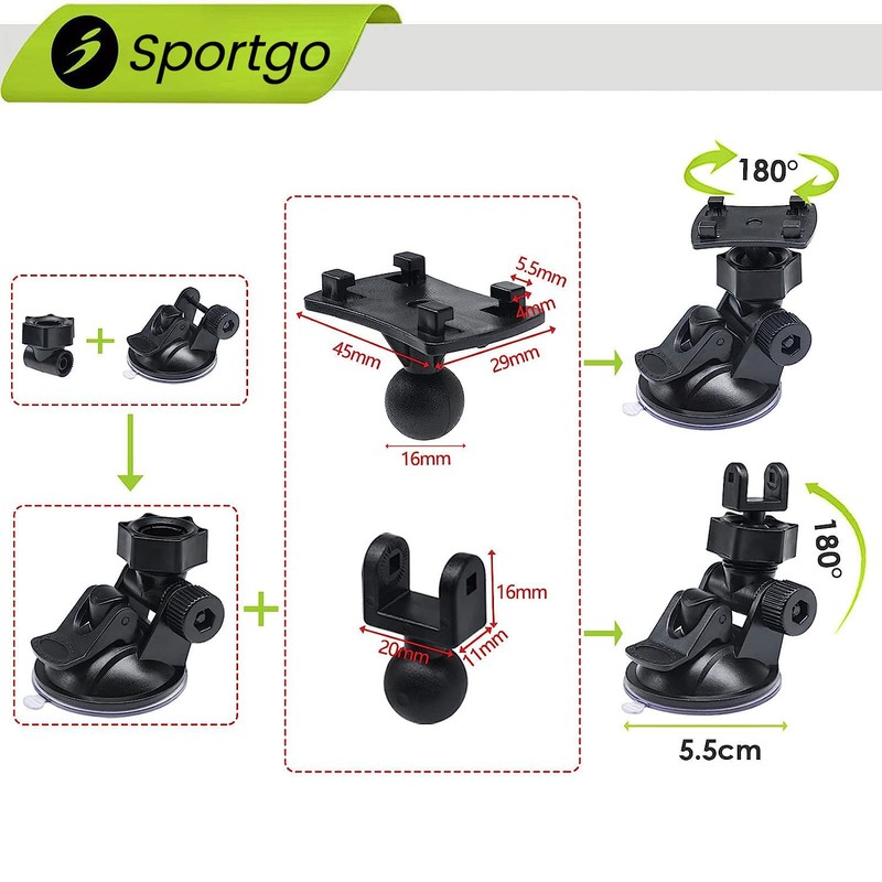 iSportgo Genuine S40 Drive Recorder Suction Cup Mount (3rd Generation)