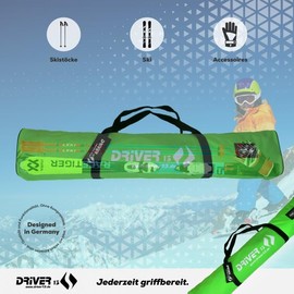 Driver13 Children's Ski Bags Ski Bags 120 cm Child Designed in Germany (green)