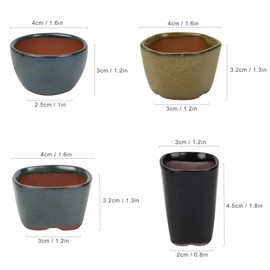 Happy Bonsai 20 Mini Glazed Pots 1.4 Inch