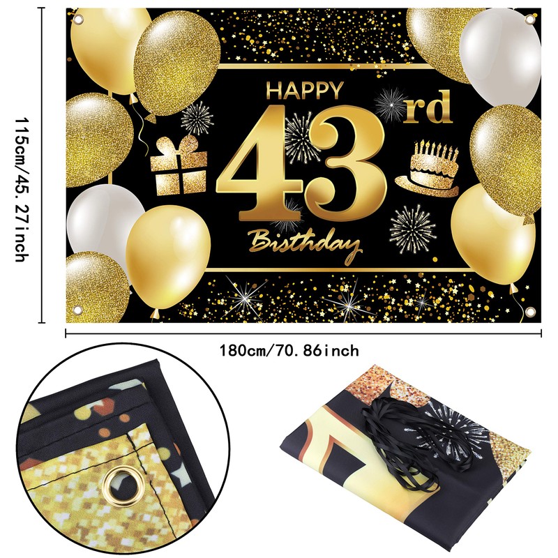 IMISI 43rd Birthday Banner & Decorations for Party