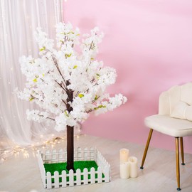 Artificial Cherry Blossom Tree - Handmade White Fake Cherry Blossom Tree Centerpieces for Wedding Party Christmas Garden Indoor & Outdoor