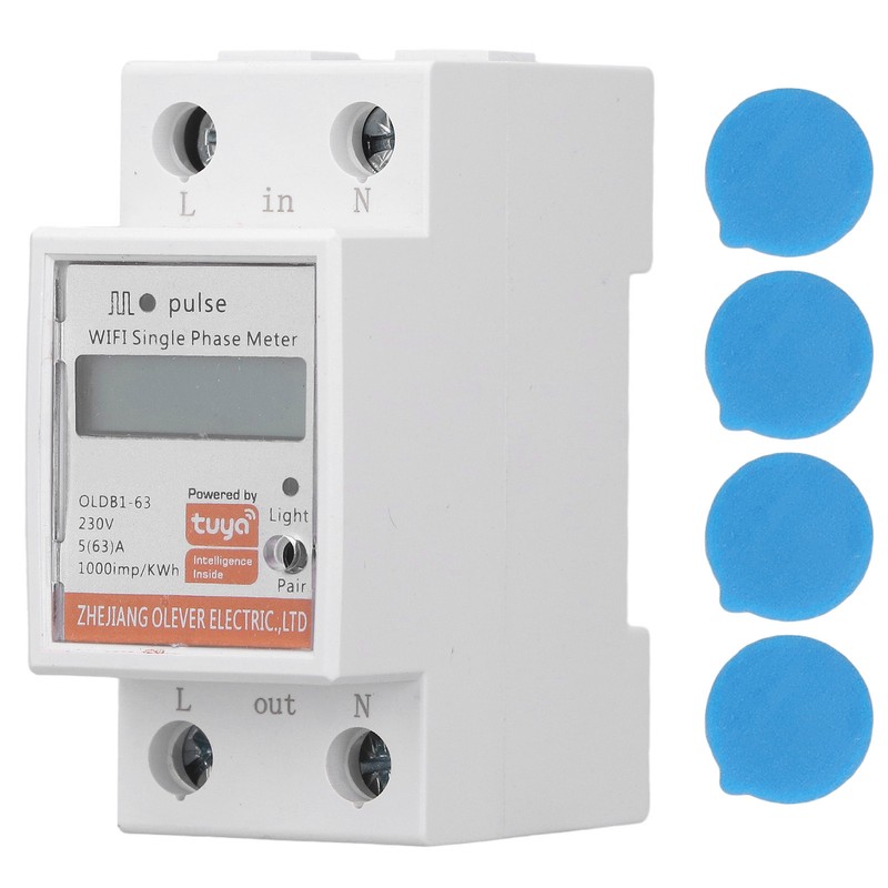 LCD Digital Energy Meter Smart WIFI DIN Rail Mount Single