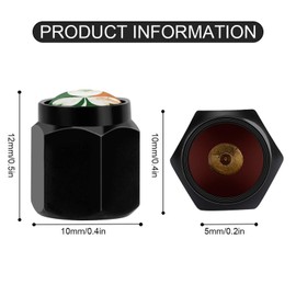 Muishi Pretty Shamrock Tire Valve Stem Caps, Aluminum Black Stem Tire Valve Caps Universal Stem Covers for Cars, SUVs, Trucks, Bikes, Motorcycles, Bicycles (4 Pack)