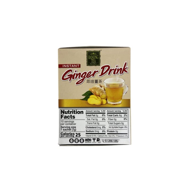 Ranong Tea Instant Ginger Drink 100% Ginger, 3 Boxes of