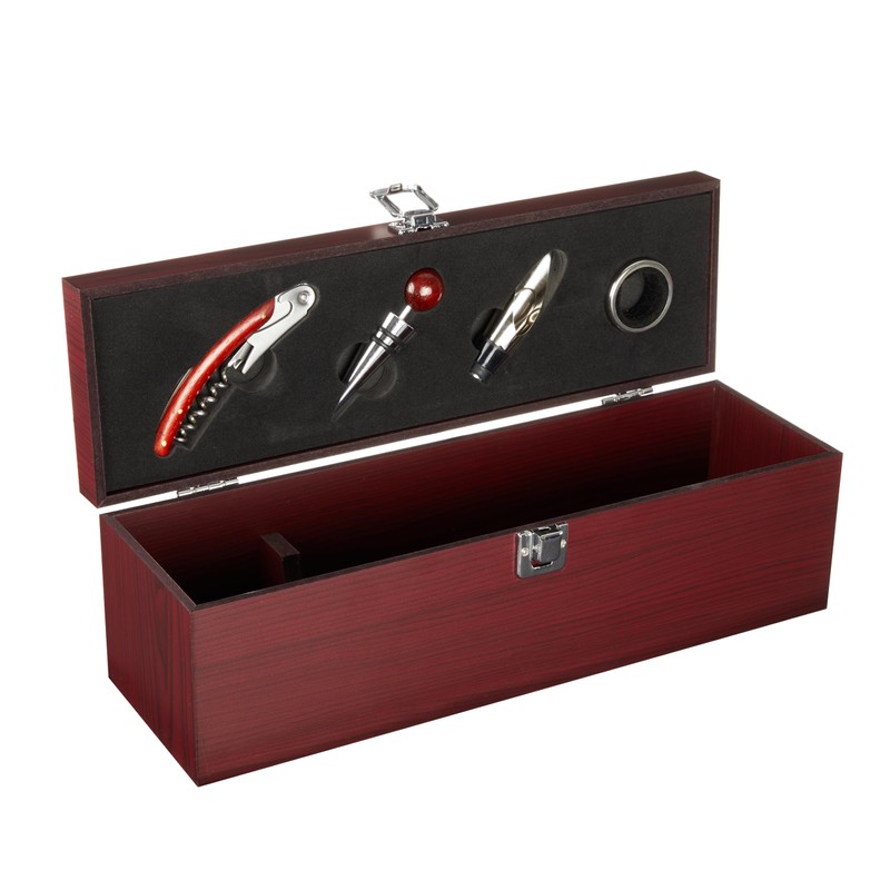 True Cherry 1-Bottle Wine Accessories Gift Set | Premium Corkscrew