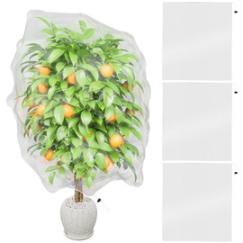 4 Pack Bird Netting for Garden Plants Fruits Blueberry Protection Netting Cover Bags with Drawstring,Mosquito Net Tomato Protective Cover Garden Tree Netting for Cicadas Vegetables (3.3Ft x 4.9Ft)