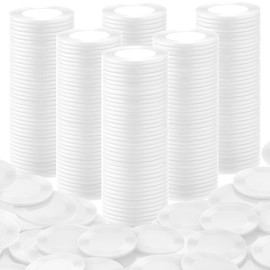 Coopay 600 Pieces Plastic Poker Chips Poker Card Game Chips Bulk Learning Counters Disks Bingo Chip Counting Markers for Math Practice, Game Tokens and Teaching Rewards, 38 mm/ 1.5 Inches (White)