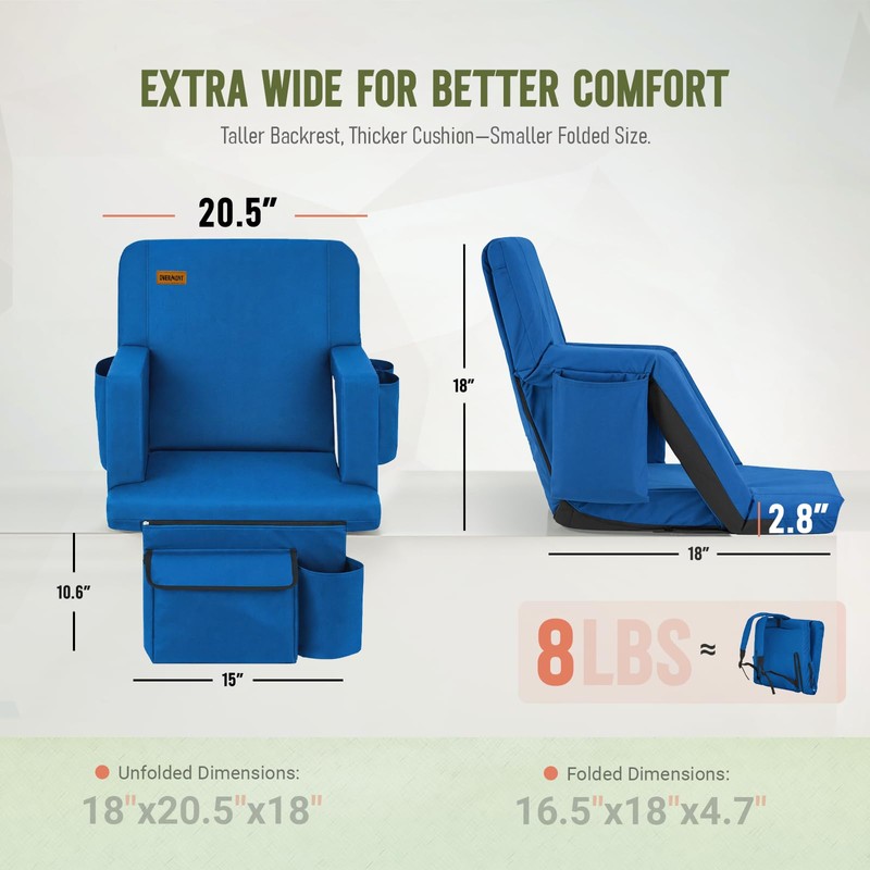 Overmont Stadium Seat for Bleachers with Back Support and Armrests,