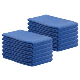 SupremePlus Premium Blue Huck Towels – (12 Pack) 15 x 27 inches 100% Cotton Bulk Towel for General Cleaning, Auto Shop, and Hospital Use, Super Absorbent, Machine Washable Cloth