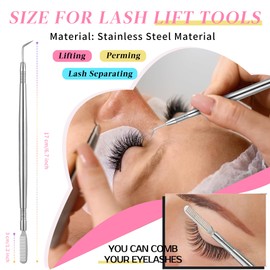 30 Lash Lift Rods Silicone Eyelash Pads 1 Eyelash Separator Tool with Separation Comb 3 Glue Rings 10 Y-shap Brushes 50 Cotton Swabs 1 Bag 50 Crystal Mascara Brushes 30 Pairs Eye Pads