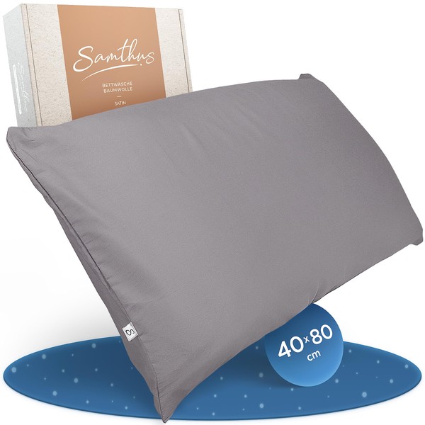 Samthus Cushion Cover, 40 x 80 cm, Cotton Satin, Oeko-Tex