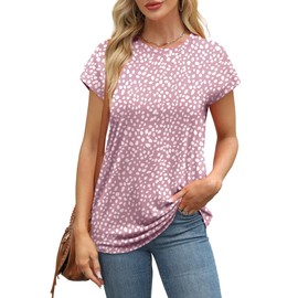 Alaroo Womens Summer Tops 2025 Trendy Tshirts Shirts Loose Fit Beach Vacation Clothes Floral Boho Fashion Hawaiian Print 24 M