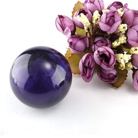 HANSWD Pearl Gear Knob Ball Shape AT MT Pearl Shift Knob for Cars Universal Custom Black with 3 Adapters (Star Purple)