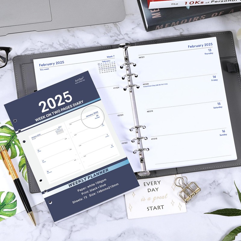 Refill Diary 2025 - A5 Week on Two Pages English