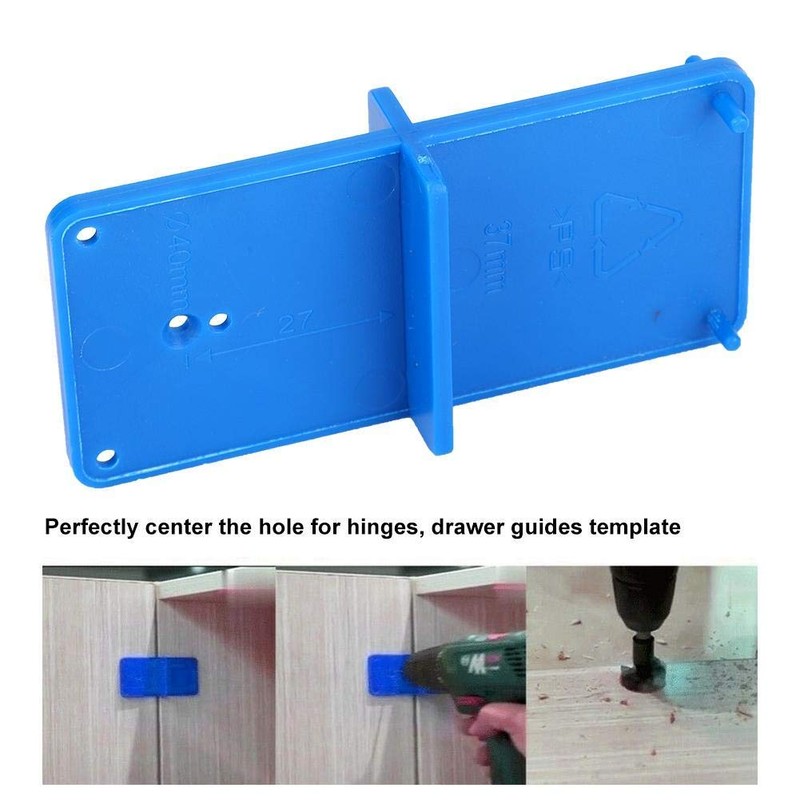 2pcs Hinge Hole Jig Template Hinge Hole Drill Guide Locator