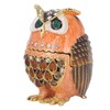 Owl Trinket Box Cute Appearance Brown Metal Jewelry Box for