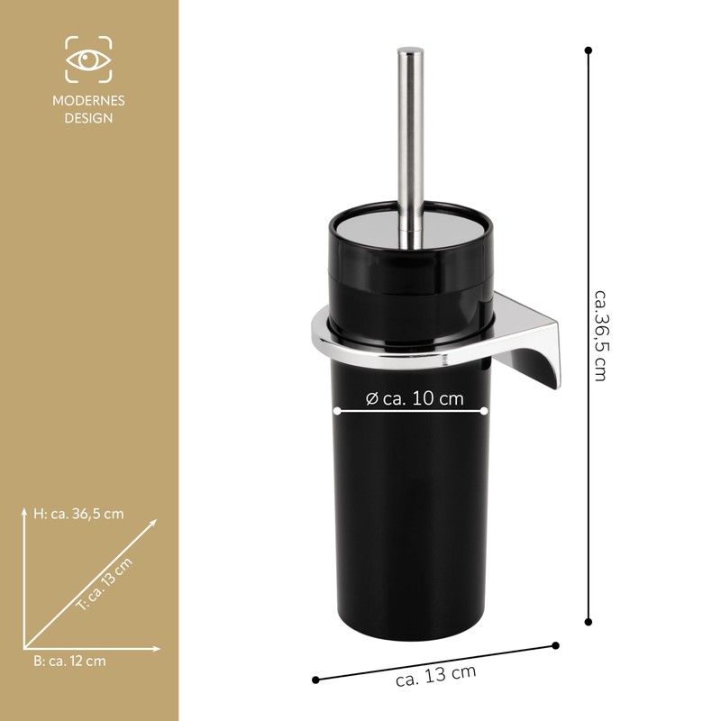 bremermann Savona Round Toilet Brush Holder with Wall Mount, Toilet