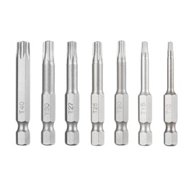 5 Point Star Security Torx Screwdriver Bit Set 7 Piece Tamper Proof Star Screwdriver Bits 50mm Length for Electric Hand Screw Driver Drill Bits