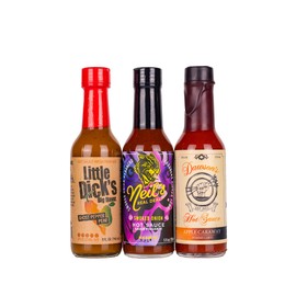 Hot Ones Season 25 Warmup Pack Lineup, Mild Flavor Hot Sauce Variety Pack Made With Natural Ingredients:, Perfect For Superfans & Mini Wing Challenge, 5 fl oz Bottles (3-Pack)