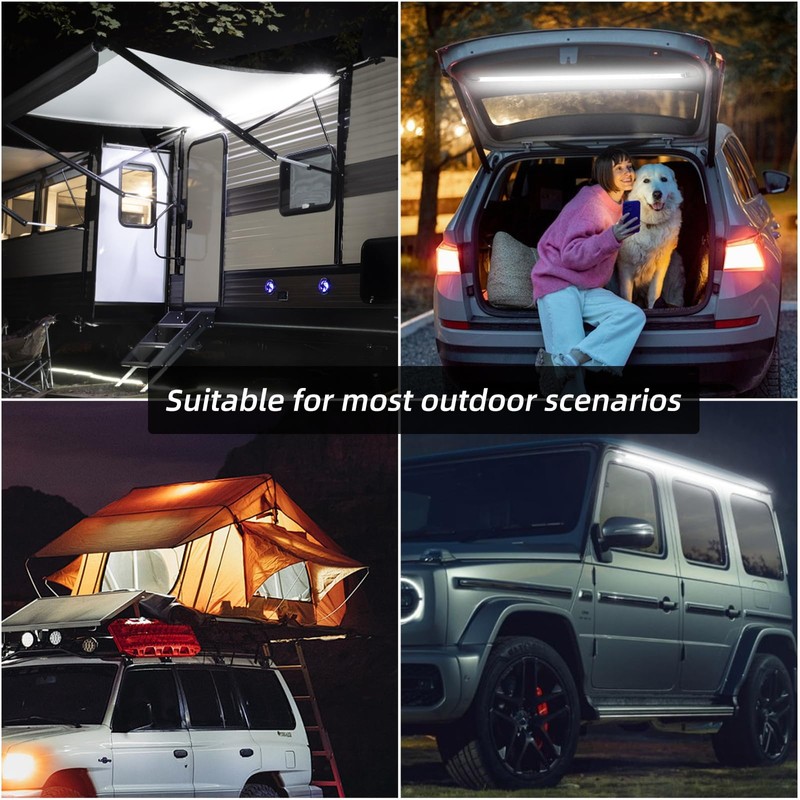 12V LED Exterior Light Bar Kit Dimmable Camping String Lights