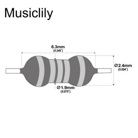 Musiclily Pro Metal Precision Film Resistor 300kΩ 1% 250mW for Electric Guitar Bass Wiring Mods (Set of 50)