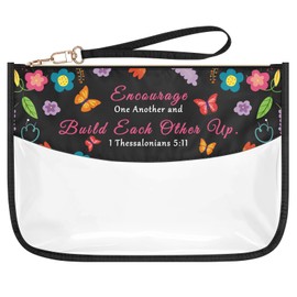 Best Friend Encouragement Gift Christian Gifts for Women Clear Makeup Bag Religious Inspirational Gift for Sister Coworker Friendship Gift Christmas Birthday Gift Cosmetic Bag Travel Toiletry Pouch