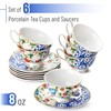 BTaT- Floral Tea Cups and Saucers, 8 oz, Tea Cups