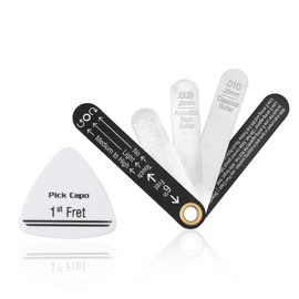 Precision Truss Rod Neck Relief Gauge Tool & plectrums,Guitar Setup Kit Measures String Action & Neck Curvature,Pick for Acoustic Classical Electric Bass Guitars Luthier Tools