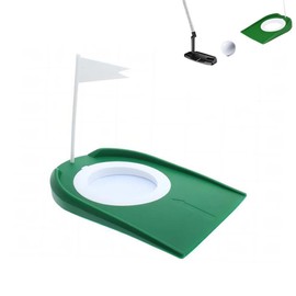 Plastic Golf Putting Cup, Golf Practice Putter Pad for Indoor and Outdoor Practice Aid with Putter Golf Flag, Adjustable Hole and Flag
