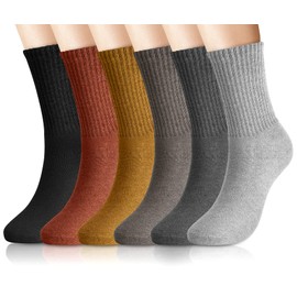 Womens Warm Socks 6 Pairs Thermal Wool Socks Cozy Winter Socks Vintage Casual Crew Cotton Thick Socks