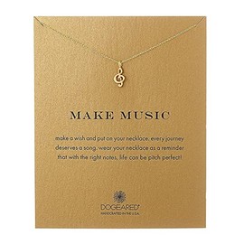 JOYID Classic Music Note Pendant Necklace Simple Lovely Clavicle Necklace for Women Girls Music Lover Musican Gifts with Meaning Card-Gold