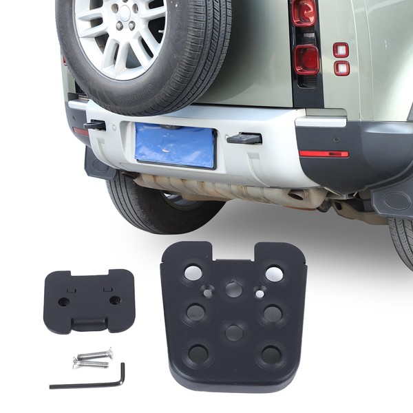 Black Carbon Steel Car Rear Bumper Towing Hitch Steps Compatible