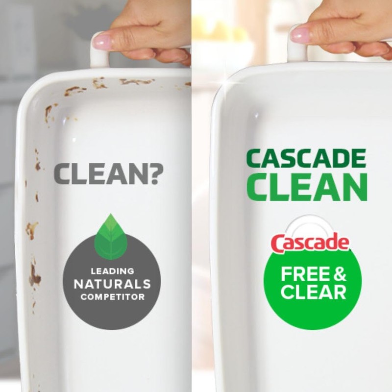 Cascade Free & Clear Dishwasher Pods, Dishwasher Detergent, Dish Detergent