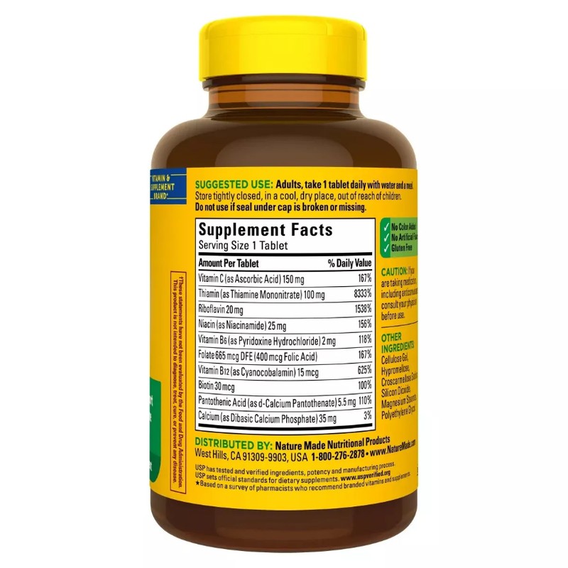 Nature Made Super B Complex with Vitamin C Folic Acid