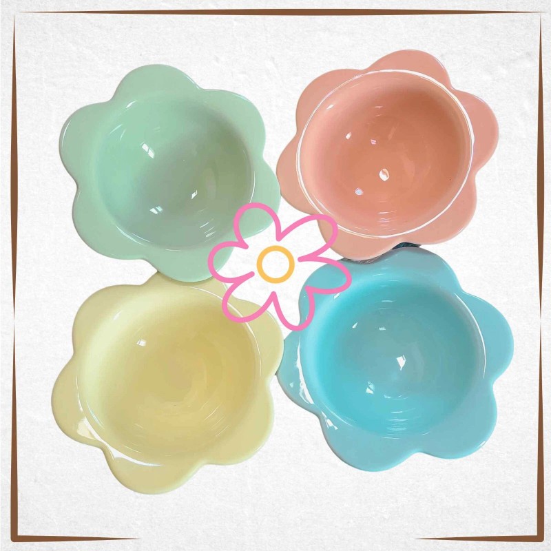 Eccolo Cat Bowl Ceramic Raised Tilted Elevated Cat Food Dish