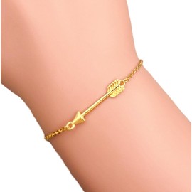 Gold Horizontal Arrow Chain Bracelet (Adjustable Link) Miss Fit Boutique